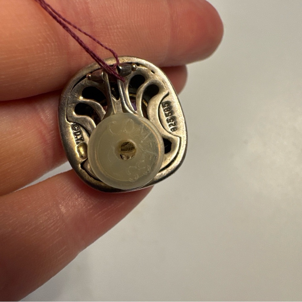 David Yurman Albion Earrings w/ Amethyst & Gold EUC - Picture 4 of 7